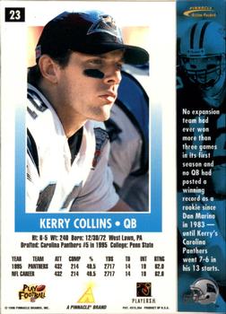 1996 Action Packed #23 Kerry Collins Back