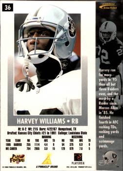 1996 Action Packed #36 Harvey Williams Back