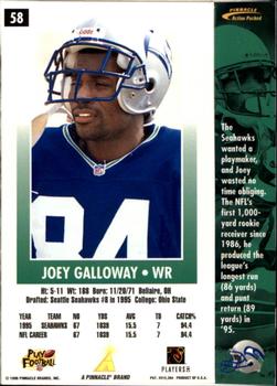 1996 Action Packed #58 Joey Galloway Back