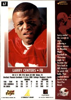 1996 Action Packed #67 Larry Centers Back