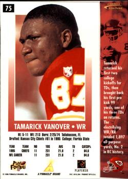 1996 Action Packed #75 Tamarick Vanover Back