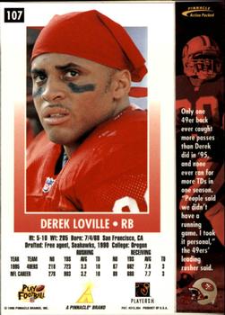 1996 Action Packed #107 Derek Loville Back