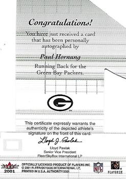 2001 Fleer Authority - We're Number One Autographs #NNO Paul Hornung Back