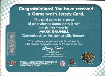 2001 Fleer E-X - Behind the Numbers #NNO Mark Brunell Back