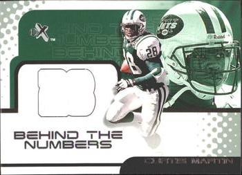 2001 Fleer E-X - Behind the Numbers #NNO Curtis Martin Front