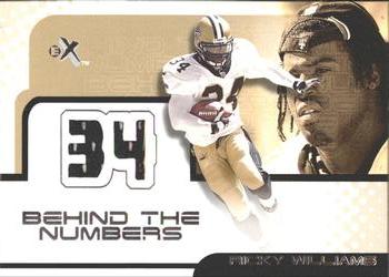 2001 Fleer E-X - Behind the Numbers #NNO Ricky Williams Front