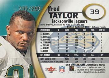 2001 Fleer E-X - Essential Credentials #39 Fred Taylor Back