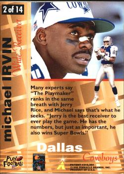 1996 Action Packed - 24kt Gold #2 Michael Irvin Back
