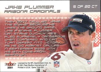 2001 Fleer Game Time - Crunch Time #5 CT Jake Plummer Back