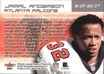 2001 Fleer Game Time - Crunch Time #8 CT Jamal Anderson Back