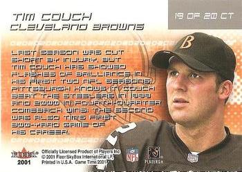 2001 Fleer Game Time - Crunch Time #19 CT Tim Couch Back