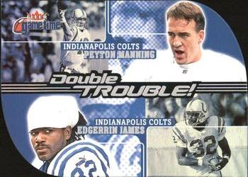 2001 Fleer Game Time - Double Trouble #3 DT Peyton Manning / Edgerrin James Front