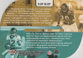 2001 Fleer Game Time - Double Trouble #9 DT Fred Taylor / Jimmy Smith Back