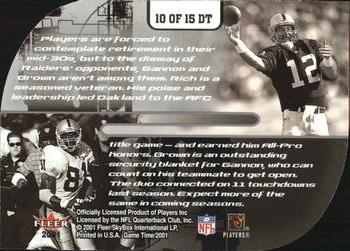 2001 Fleer Game Time - Double Trouble #10 DT Rich Gannon / Tim Brown Back