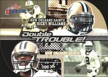 2001 Fleer Game Time - Double Trouble #13 DT Ricky Williams / Aaron Brooks Front