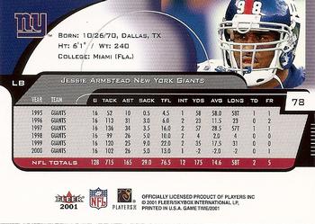2001 Fleer Game Time - Extra #78 Jessie Armstead Back