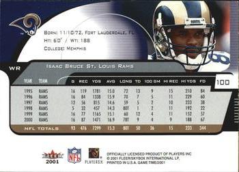 2001 Fleer Game Time - Extra #100 Isaac Bruce Back