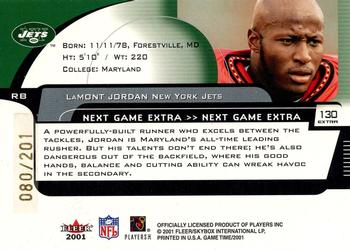 2001 Fleer Game Time - Extra #130 LaMont Jordan Back