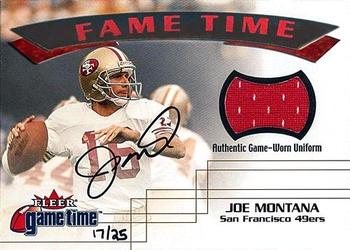 2001 Fleer Game Time - Fame Time Jerseys Autographs #NNO Joe Montana Front