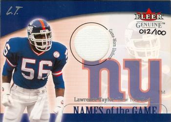 2001 Fleer Genuine - Names of the Game #NNO Lawrence Taylor Front