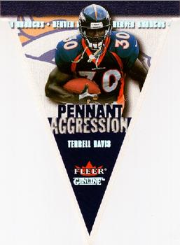 2001 Fleer Genuine - Pennant Aggression #5 PA Terrell Davis Front