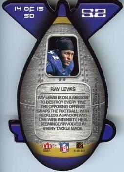 2001 Fleer Genuine - Seek and Deploy #14 SD Ray Lewis Back
