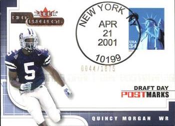 2001 Fleer Hot Prospects - Draft Day Postmarks #NNO Quincy Morgan Front
