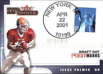 2001 Fleer Hot Prospects - Draft Day Postmarks #NNO Jesse Palmer Front