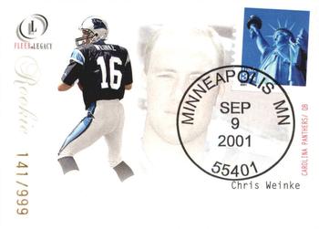 2001 Fleer Legacy - Rookie Postmarks #117 Chris Weinke Front