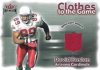 2001 Fleer Premium - Clothes to the Game #NNO David Boston Front