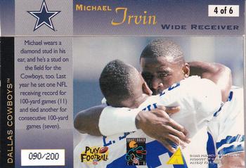 1996 Action Packed - Studs 24K Gold #4 Michael Irvin Back