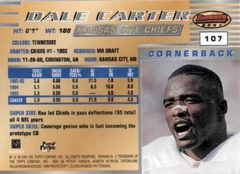 1996 Bowman's Best #107 Dale Carter Back
