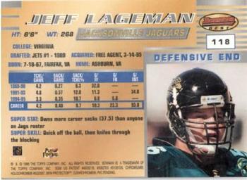 1996 Bowman's Best #118 Jeff Lageman Back