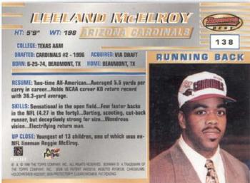 1996 Bowman's Best #138 Leeland McElroy Back