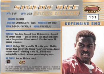 1996 Bowman's Best #151 Simeon Rice Back