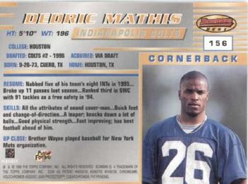 1996 Bowman's Best #156 Dedric Mathis Back
