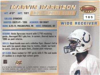 1996 Bowman's Best #165 Marvin Harrison Back