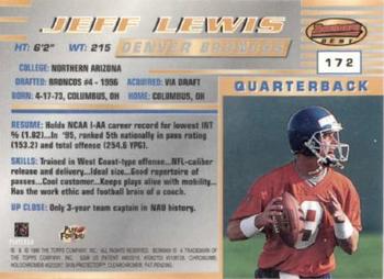 1996 Bowman's Best #172 Jeff Lewis Back