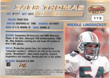 1996 Bowman's Best #175 Zach Thomas Back