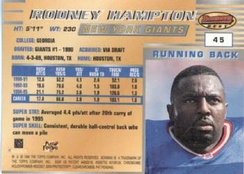 1996 Bowman's Best #45 Rodney Hampton Back