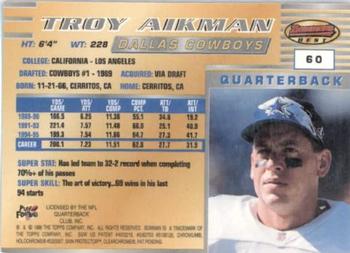 1996 Bowman's Best #60 Troy Aikman Back