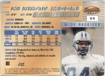 1996 Bowman's Best #69 Herman Moore Back