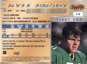 1996 Bowman's Best #74 Kyle Brady Back