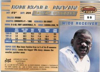 1996 Bowman's Best #99 Michael Irvin Back