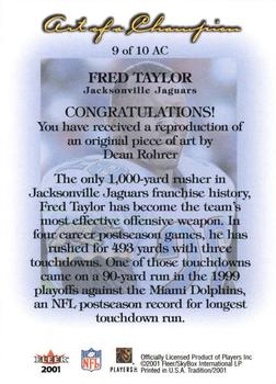 2001 Fleer Tradition - Art of a Champion #9 AC Fred Taylor Back