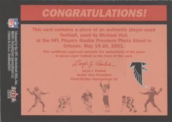 2001 Fleer Tradition - Rookie Retro Threads #NNO Michael Vick Back