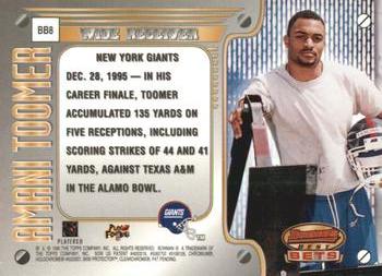 1996 Bowman's Best - Best Bets #BB8 Amani Toomer Back