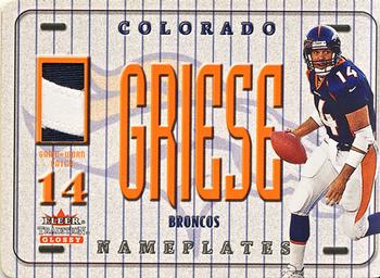 2001 Fleer Tradition Glossy - Nameplates #NNO Brian Griese Front