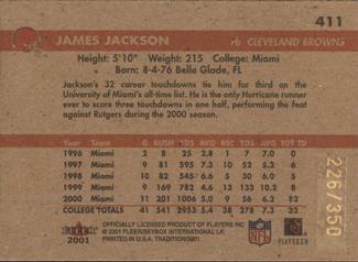2001 Fleer Tradition Glossy - Rookie Minis #411 James Jackson Back