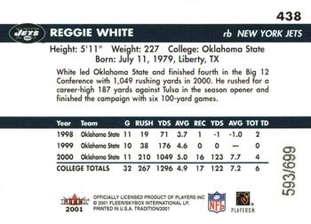 2001 Fleer Tradition Glossy - Rookie Stickers #438 Reggie White Back